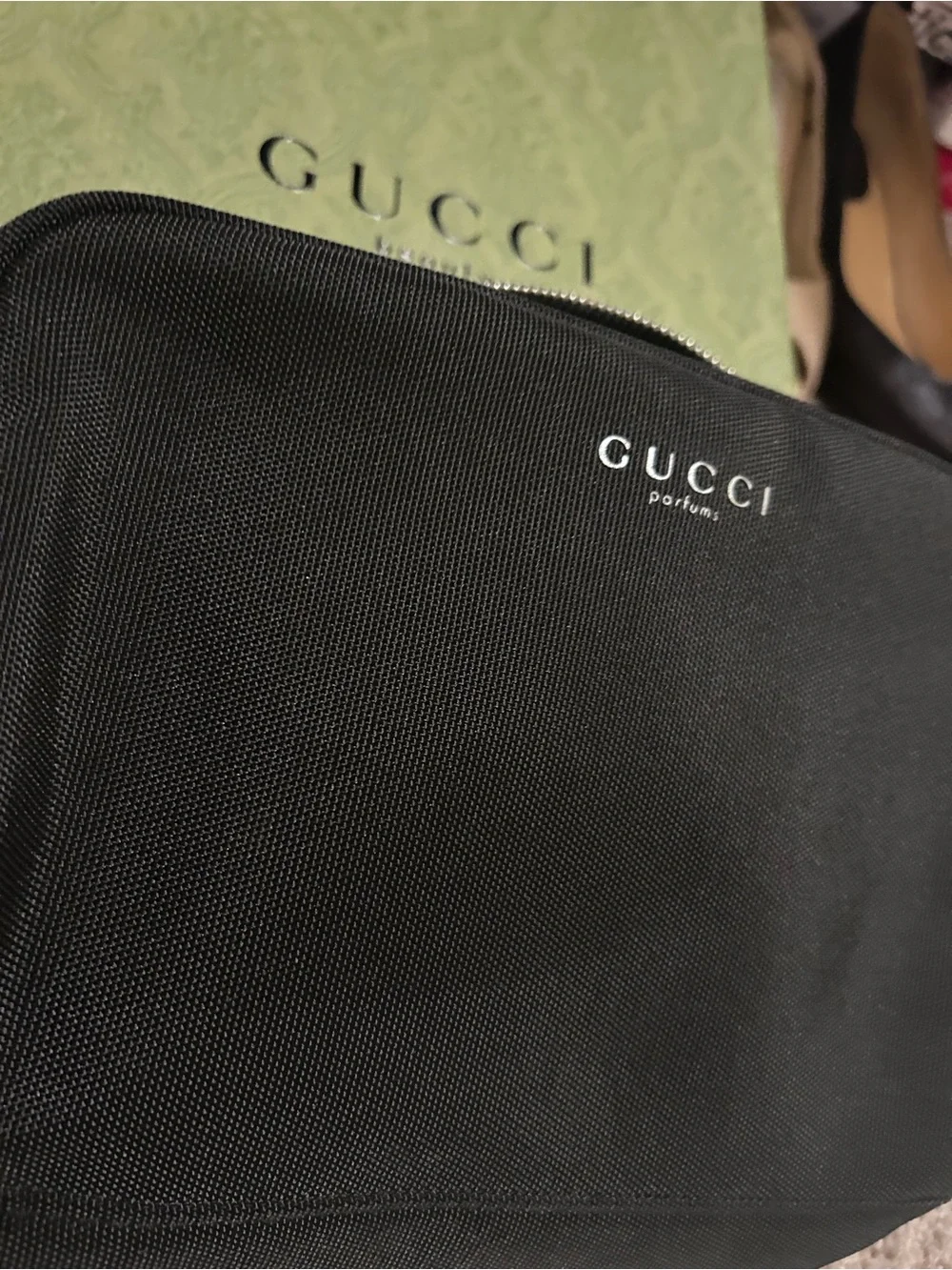 Gucci Black beauty bag with Silver Logo